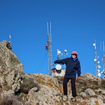 On top of Cima del Monte with some construction work on its transmitters